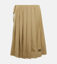 Miu Miu Embroidered pleated cotton midi skirt - Miu Miu 刺绣褶皱棉质中长裙