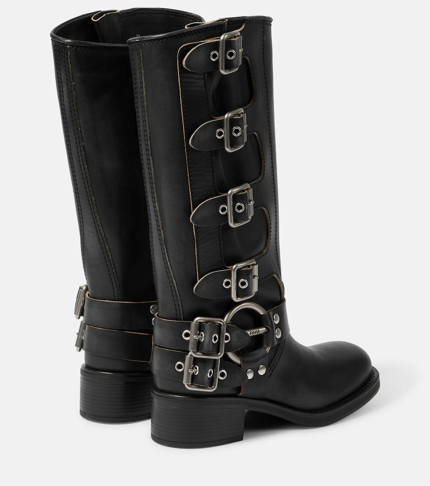 Miu Miu Leather biker boots