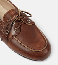 Miu Miu Leather boat shoes