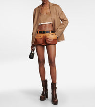 Miu Miu Leather cargo miniskirt