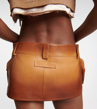 Miu Miu Leather cargo miniskirt