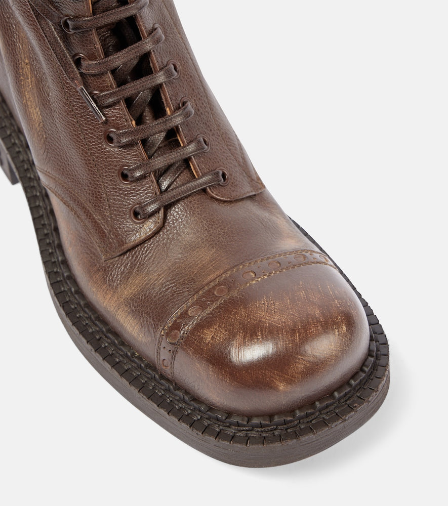 Miu Miu Leather lace-up boots