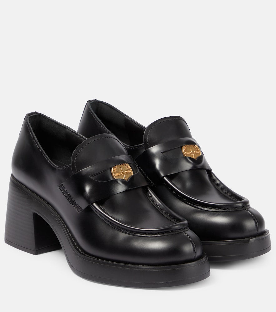 Miu Miu Leather penny loafers - Miu Miu 皮革便士乐福鞋
