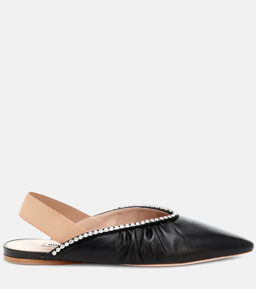 Miu Miu Leather slingback ballet flats