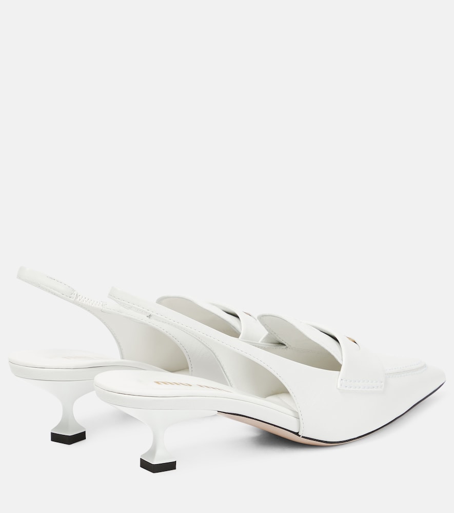 Miu Miu Leather slingback penny loafers