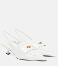 Miu Miu Leather slingback penny loafers - Miu Miu 皮革露跟便士乐福鞋