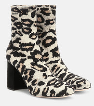 Miu Miu Leopard-print jacquard ankle boots - Miu Miu 豹纹提花踝靴