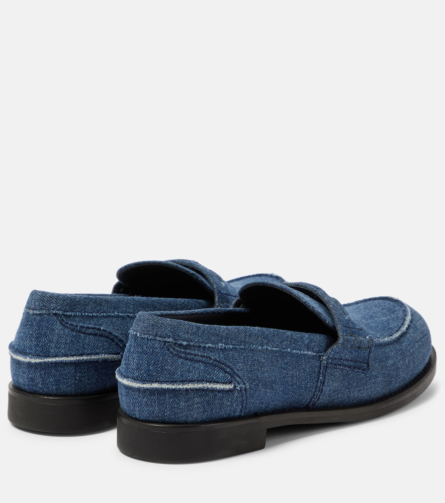 Miu Miu Logo denim loafers