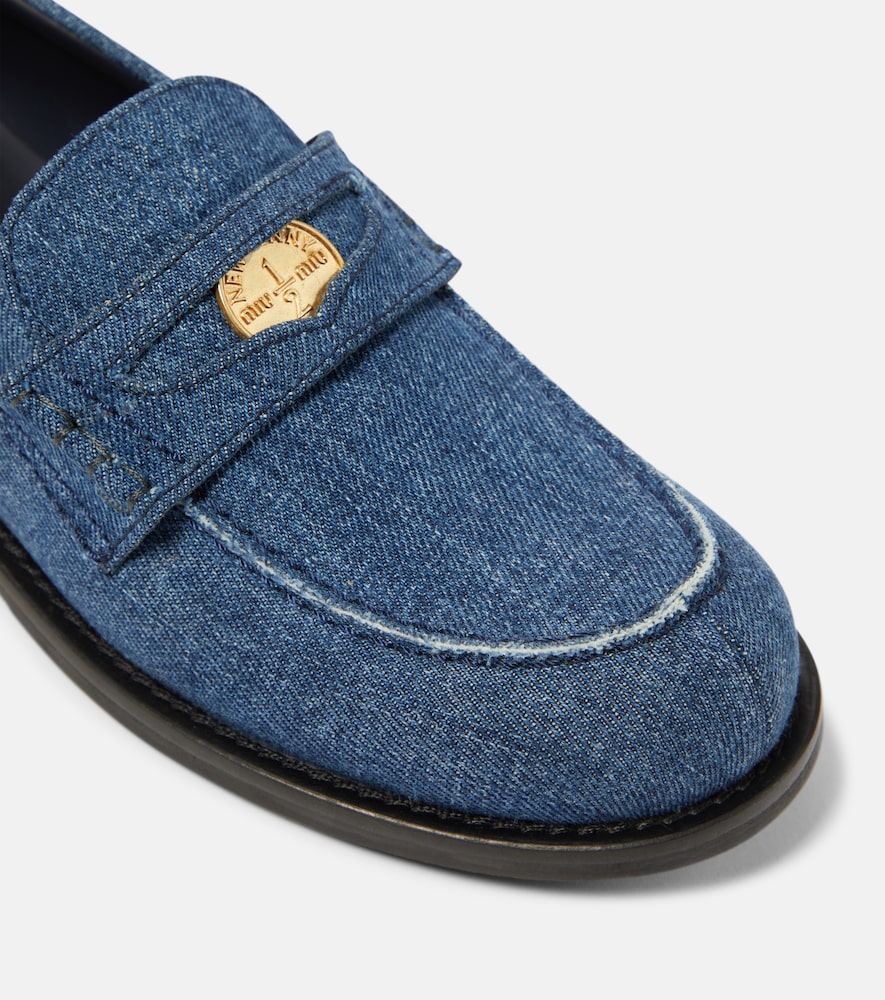 Miu Miu Logo denim loafers