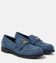 Miu Miu Logo denim loafers - Miu Miu Logo 牛仔乐福鞋