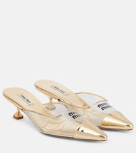 Miu Miu Logo leather and PVC mules - Miu Miu Logo 皮革和 PVC 穆勒鞋