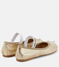 Miu Miu Logo leather ballet flats