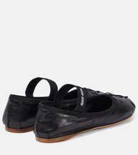 Miu Miu Logo leather ballet flats