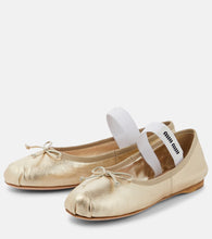 Miu Miu Logo leather ballet flats