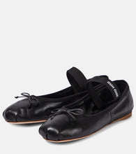 Miu Miu Logo leather ballet flats
