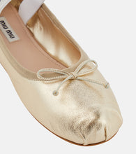 Miu Miu Logo leather ballet flats
