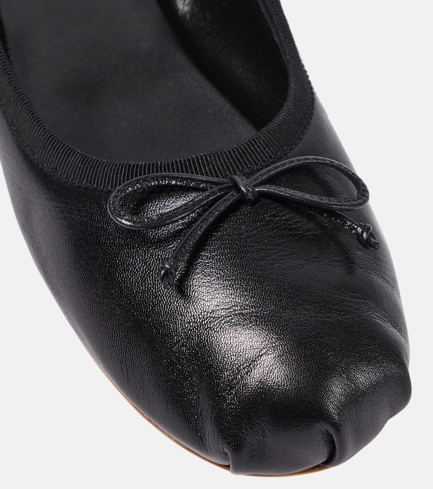 Miu Miu Logo leather ballet flats