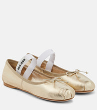 Miu Miu Logo leather ballet flats - Miu Miu Logo 皮革芭蕾平底鞋