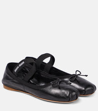 Miu Miu Logo leather ballet flats - Miu Miu Logo 皮革芭蕾平底鞋