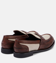 Miu Miu Logo leather-trimmed loafers