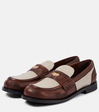 Miu Miu Logo leather-trimmed loafers