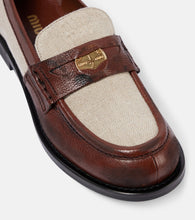 Miu Miu Logo leather-trimmed loafers