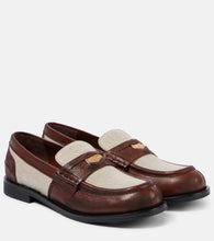 Miu Miu Logo leather-trimmed loafers - Miu Miu Logo 皮革饰边乐福鞋