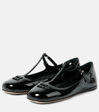 Miu Miu Logo patent leather ballet flats