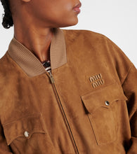 Miu Miu Logo suede jacket