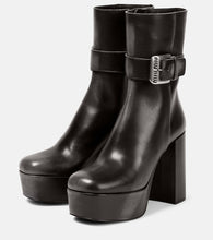 Miu Miu Platform leather ankle boots