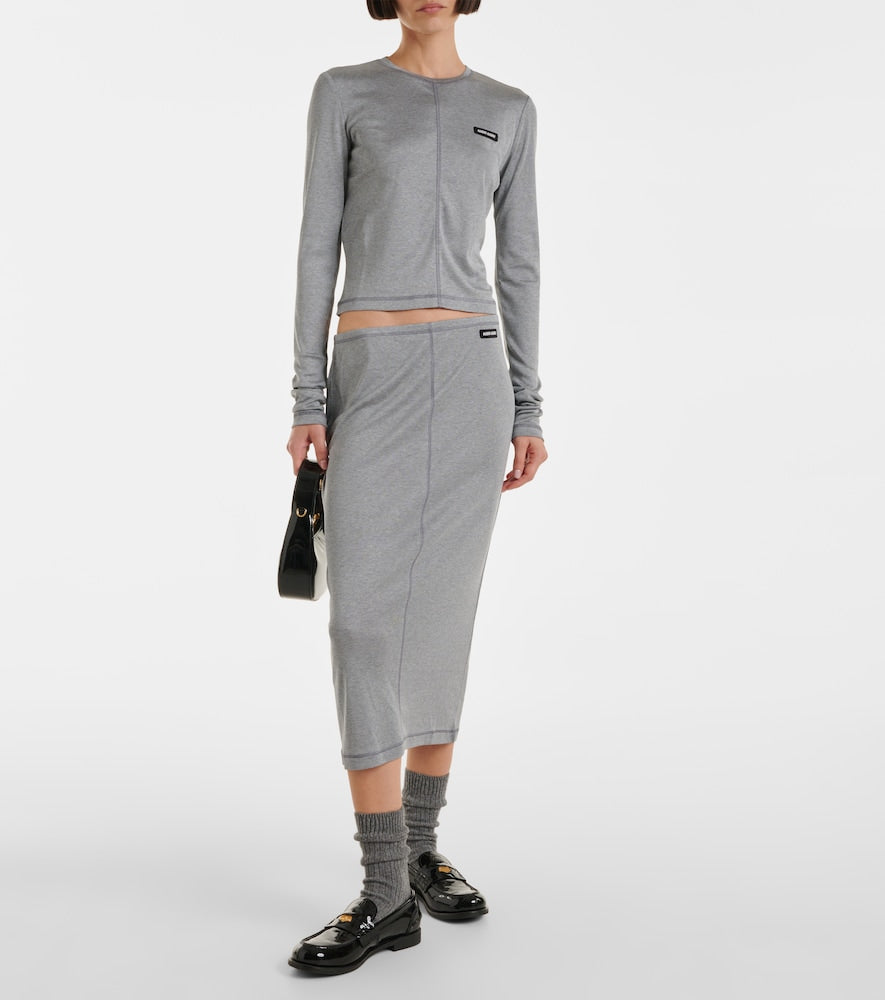 Miu Miu Silk midi skirt