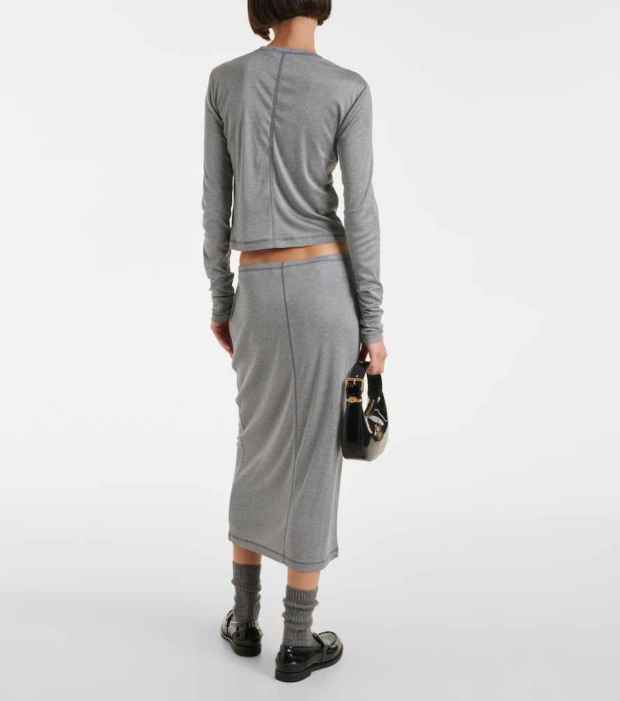 Miu Miu Silk midi skirt