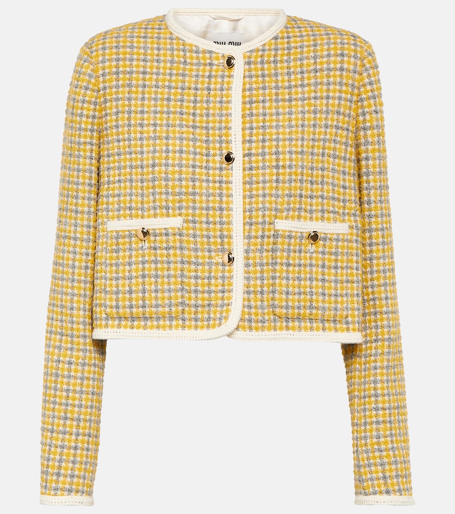 Miu Miu Single-breasted boucl√É¬© jacket - Miu Miu 单排扣粗花呢外套