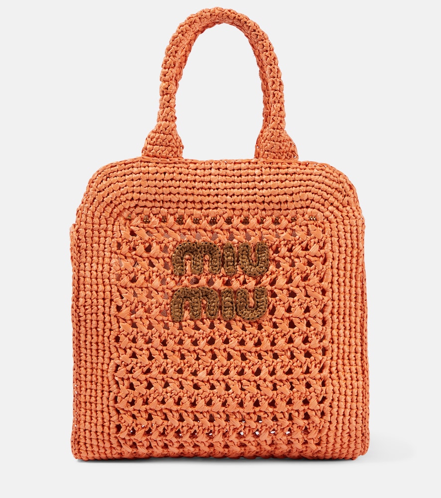 Miu Miu Small raffia tote bag - Miu Miu 小号拉菲草编织手提包
