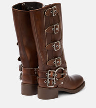 Miu Miu Studded leather knee-high boots