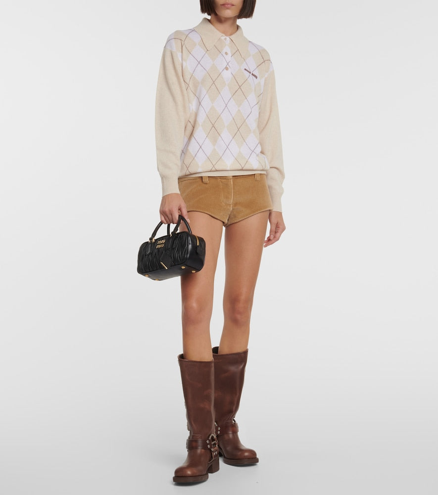 Miu Miu Studded leather knee-high boots