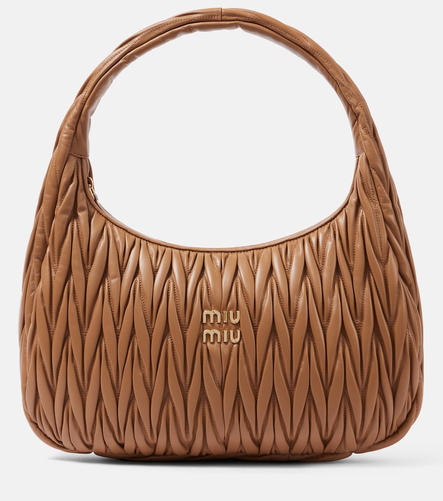 Miu Miu Wander Medium matelass√É¬© leather shoulder bag - Miu Miu Wander 中号绗缝皮革单肩包