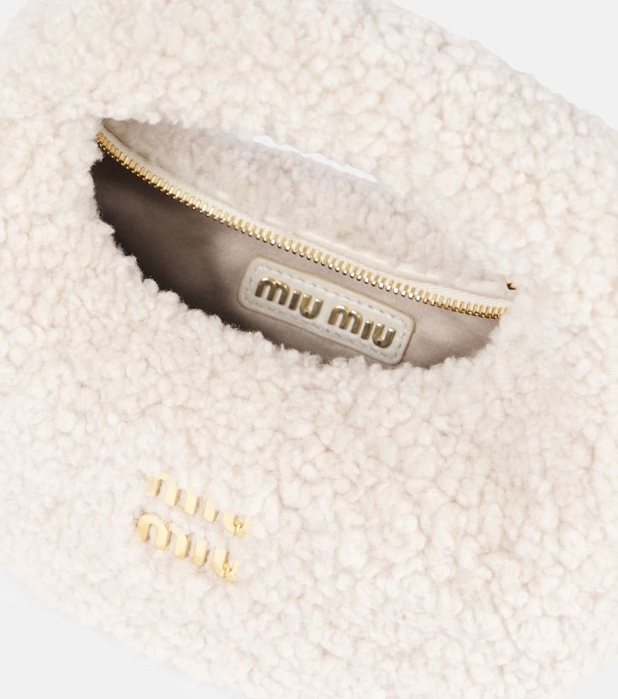 Miu Miu Wander Mini shearling shoulder bag
