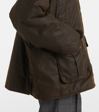 Miu Miu Waxed oversized canvas cotton jacket