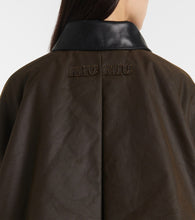 Miu Miu Waxed oversized canvas cotton jacket