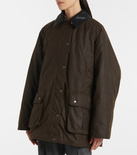 Miu Miu Waxed oversized canvas cotton jacket