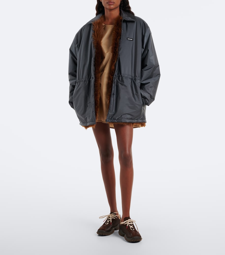 Brown Miu Miu Bubble suede-trimmed sneakers - Low-Top Sneakers