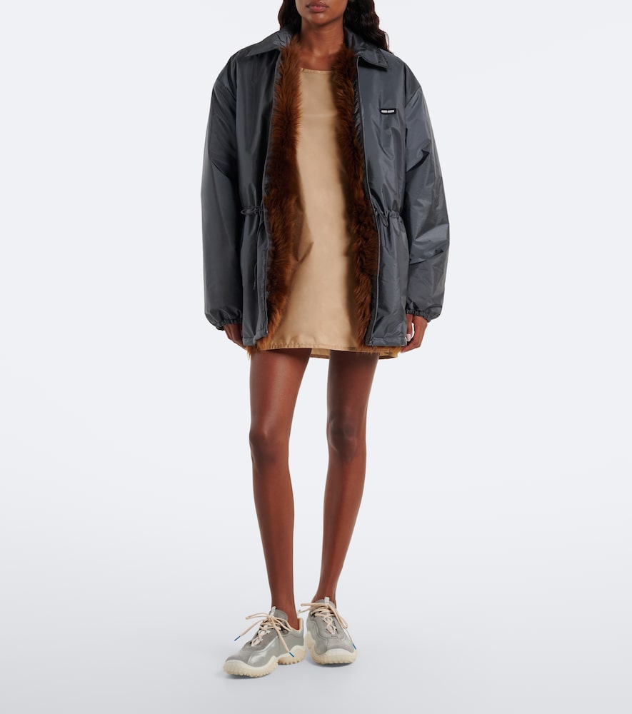 Miu Miu Bubble suede-trimmed sneakers in Grey - Low-Top Sneakers