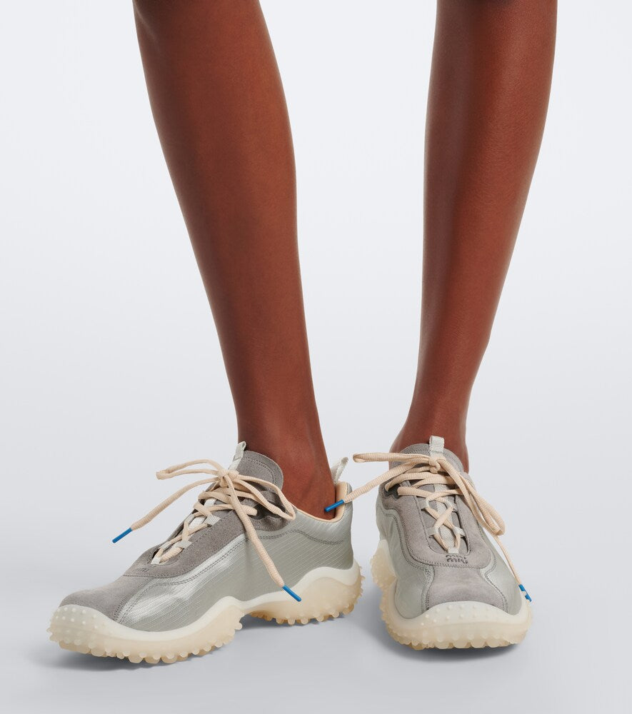 Miu Miu Bubble suede-trimmed sneakers in Grey - Low-Top Sneakers