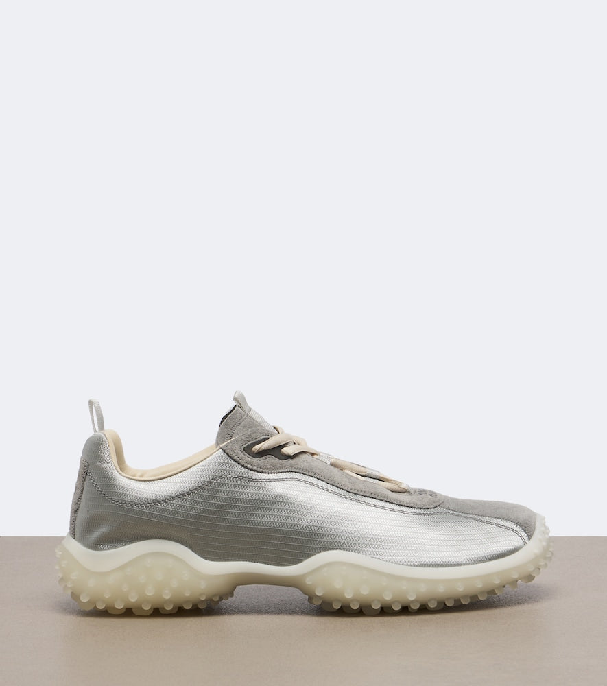 Miu Miu Bubble suede-trimmed sneakers in Grey - Low-Top Sneakers