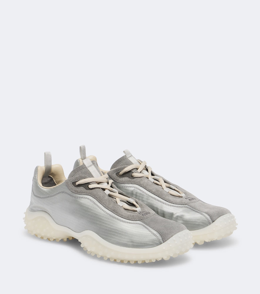 Miu Miu Bubble suede-trimmed sneakers in Grey - Low-Top Sneakers