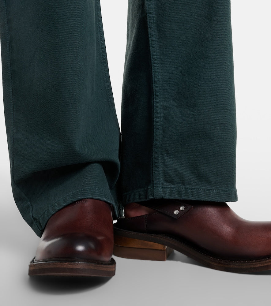 Miu Miu Foule leather clogs - Brown Mid Heels