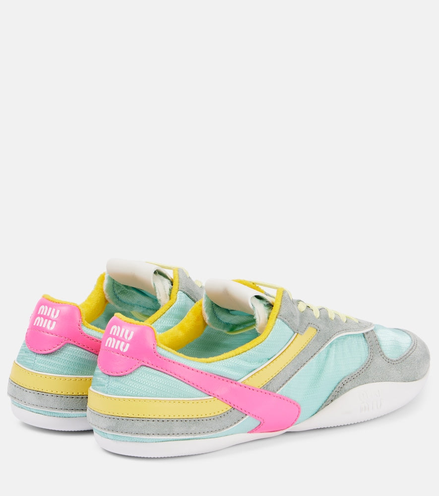 Multicoloured Miu Miu Gymnasium suede and technical sneakers - Low-Top Sneakers