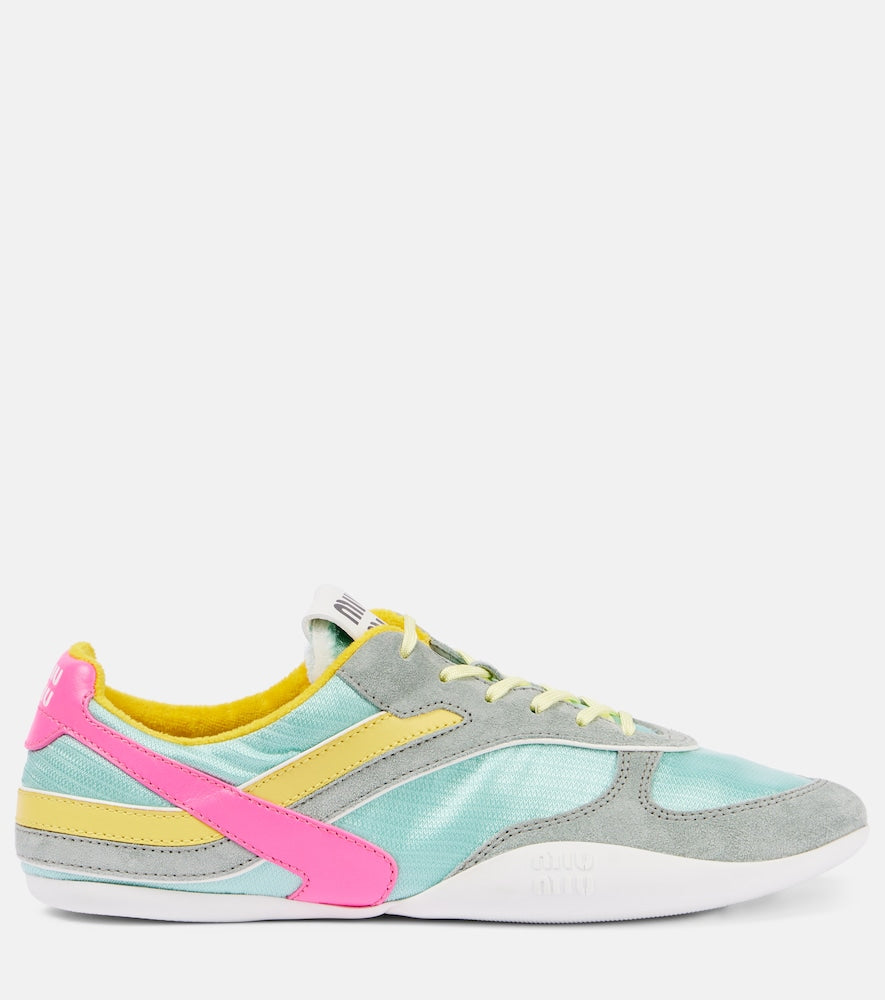 Multicoloured Miu Miu Gymnasium suede and technical sneakers - Low-Top Sneakers