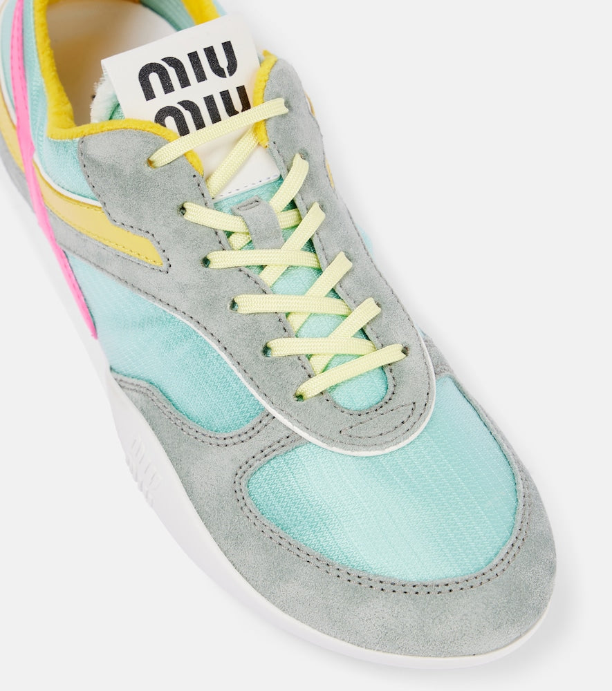 Multicoloured Miu Miu Gymnasium suede and technical sneakers - Low-Top Sneakers